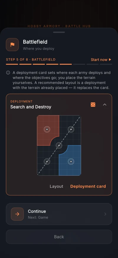 Search and Destroy deployment map with objectives